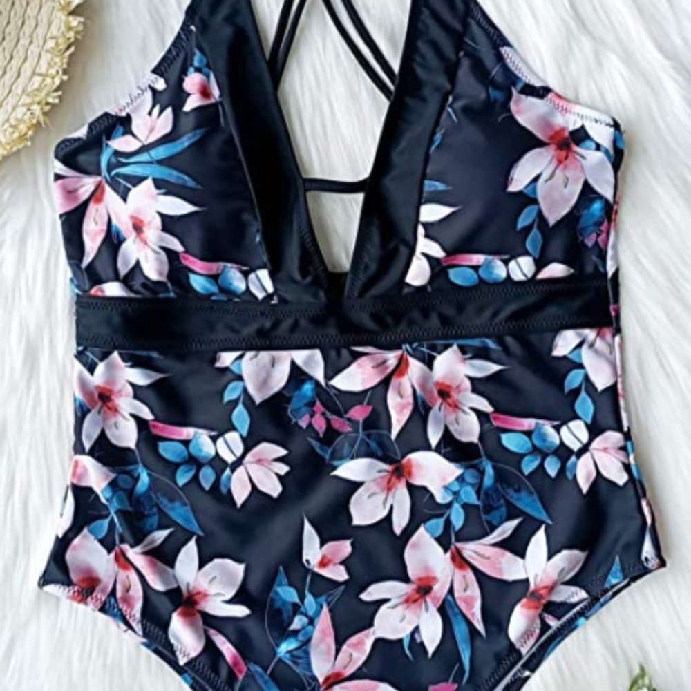 One Piece V-Neck Swimsuit